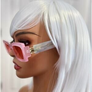 Sunglasses Women Pink & Green Rectangle Jelly Luxury Fashion Designer UV400